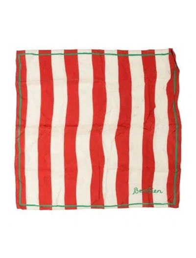 Pre-owned Bembien Silk Striped Scarf In Orange