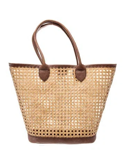 Pre-owned Bembien Straw Bucket Bag In Neutrals
