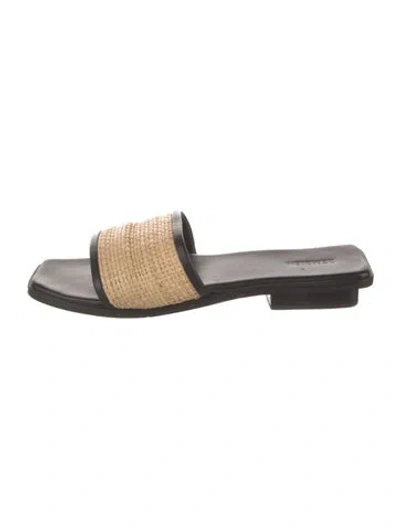 Pre-owned Bembien Straw Slides In Neutrals