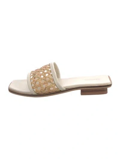 Pre-owned Bembien Wicker Patterned Slides In Neutrals