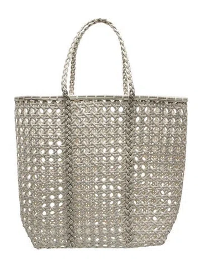 Pre-owned Bembien Wicker Tote In White