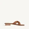 Bembien Iris Leather Slides In Brown