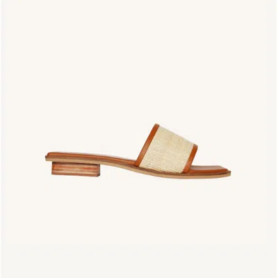 Bembien Women's Ona Slide Sandal In Caramel Raffia