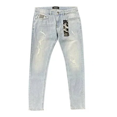 Bemburi Men's Skinny Denim Jean In Ultra Light Sandy Blue