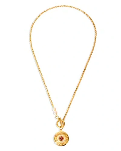 Ben-amun 14k Yellow Gold Plate & Red Crystal Pendant Necklace, 17