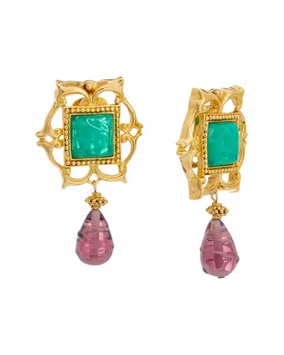 Ben-amun 24k Plated Clip-on Earrings In Blue