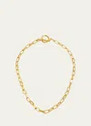 BEN-AMUN ANABELLA GOLD SMALL OVAL CHAIN NECKLACE
