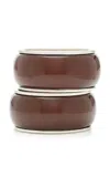 Ben-amun Exclusive Set Of 2 Silver-tone Resin Bangles In Brown