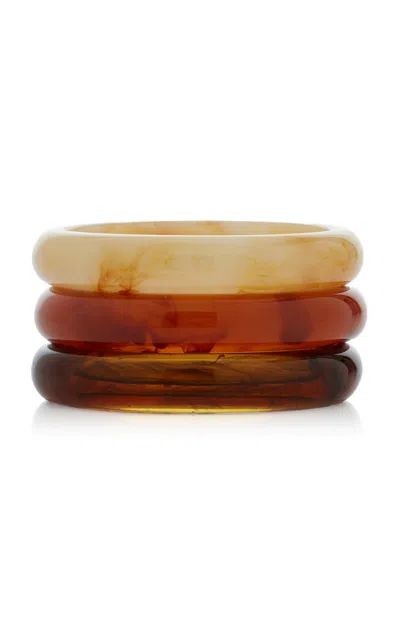 Ben-amun Exclusive Set-of-three Resin Bangles In Brown