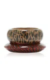 Ben-amun Exclusive Set-of-two Animal Wood Bangles