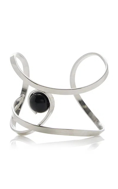 Ben-amun Exclusive Silver-tone Stone Cuff In Silver