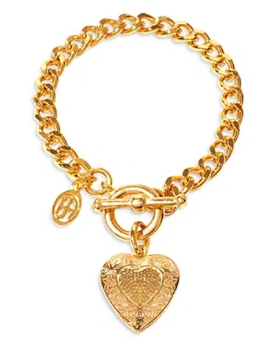 Ben-amun Heart Locket Bracelet In Gold