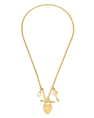 Ben-amun Lock & Key 14k Yellow Gold Plate Charm Necklace, 17.5