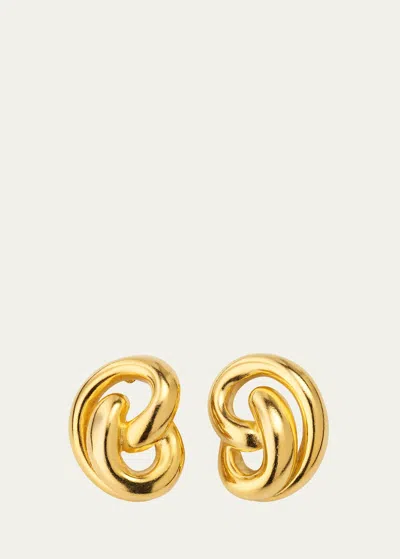 Ben-amun Pluto Gold Croissant Earrings In Yg