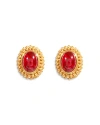 BEN-AMUN RED STONE CLIP ON STUD EARRINGS