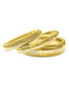 Ben-amun Ridged Bangle Bracelets, Set Of 3 In Gold