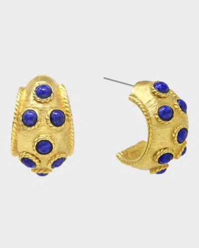 Ben-amun Women's Dot Huggies Hoop Earrings In Gold & Blue