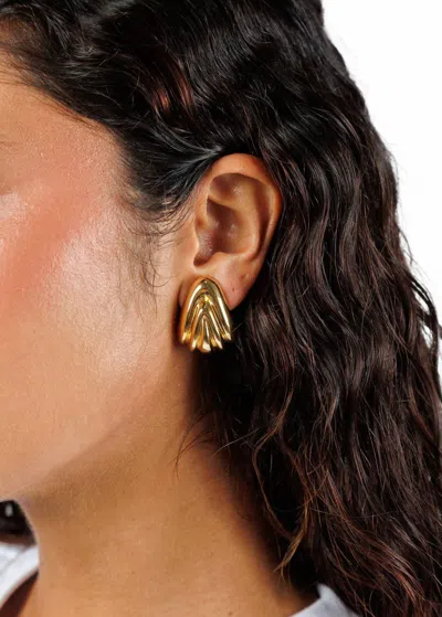 Ben-amun Women's Plated Fan Clip Earrings - Large In Gold