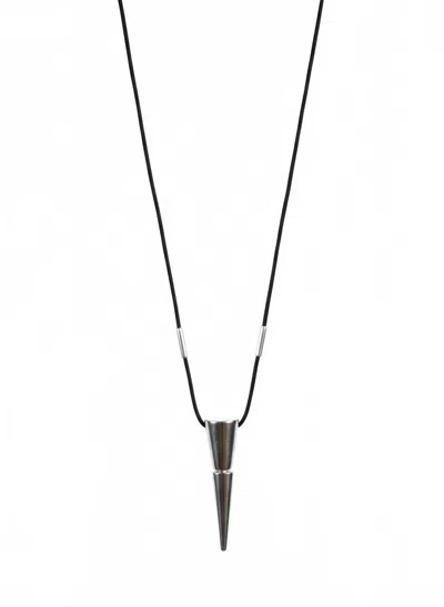 Ben-amun Women's Rosal Cord Necklace With 2-piece Dripped Triangle Pendant In Silver In Black