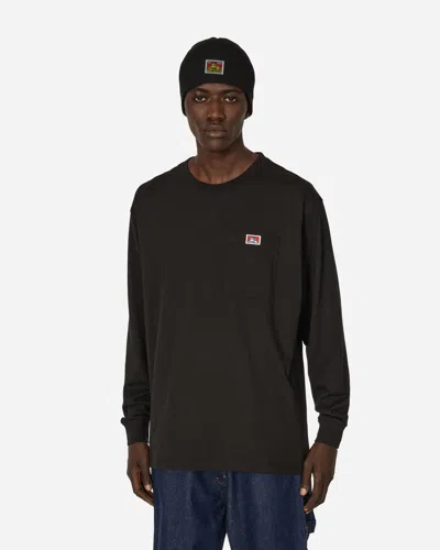 Ben Davis Heavy Duty Classic Label Pocket Longsleeve T-shirt In Black