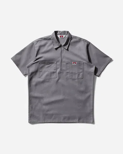Ben Davis Men S Solid 1/2 Zip Shortsleeve Shirt Light In Grey