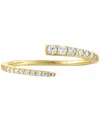 Ben Oni 18k Gold-plated Sterling Silver Pave Adjustable Wrap Ring In Gold