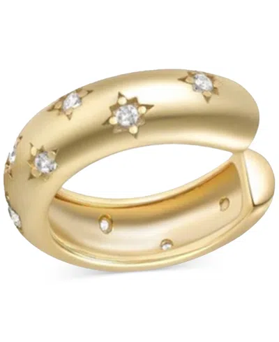 Ben Oni 18k Gold-plated Sterling Silver Pave Single Ear Cuff