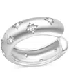 Ben Oni 18k Gold-plated Sterling Silver Pave Single Ear Cuff In Silver