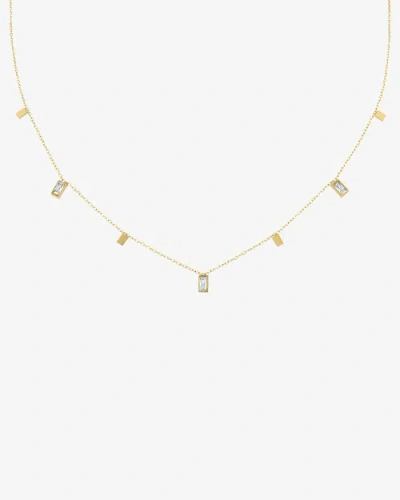 Ben Oni Baguette Cubic Zirconia Charm Necklace In Burgundy