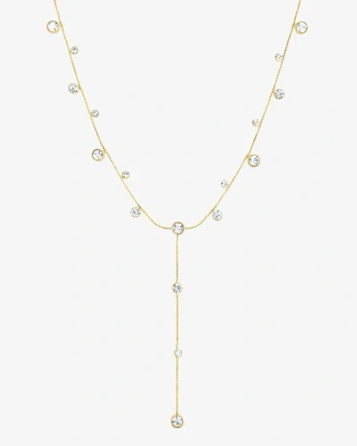 Ben Oni Bezel Cubic Zirconia Y Necklace In Metallic