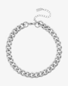 Ben Oni Gold-tone Bold Non-tarnish Curb Chain Anklet In Silver