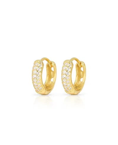 Ben Oni Chrissy Pave Huggie Hoop Earrings In Gold