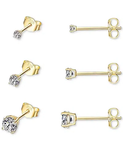 Ben Oni Cubic Zirconia Small Studs, Set Of 3 In Gold