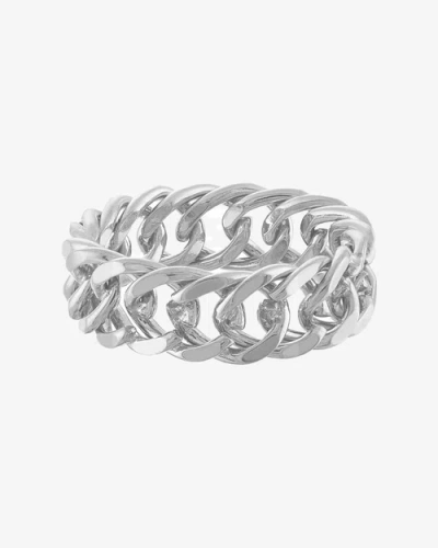 Ben Oni Curb Chain Link Ring In Silver