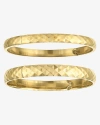 Ben Oni Diamond-cut Polished Bangle Set In Green