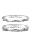 Ben Oni Diamond-cut Polished Bangle Set In Metallic