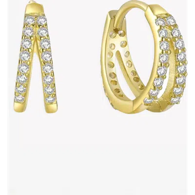 Ben Oni Doube Cz Huggie Hoop Earrings