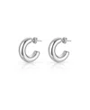 Ben Oni Ebony Mini Chunky Hoop Earrings In Silver