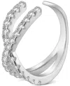 Ben Oni Pave X Ear Cuff In Silver