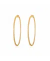 Ben Oni Kendra Thin Pave Hoop Earrings In Gold