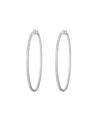 Ben Oni Thin Pave Inside Out. Hoop Earrings In Silver