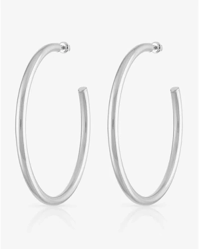 Ben Oni Large Open Hoop Earrings In Silver