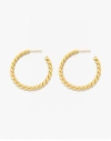 Ben Oni Open Twisted Hoop Earrings In Gold