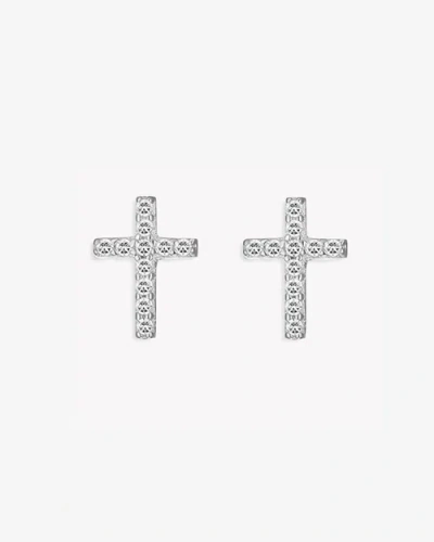 Ben Oni Pave Cz Cross Stud Earrings