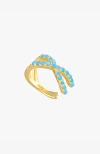 Ben Oni Pave X Ear Cuff In Multi