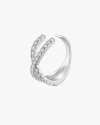 Ben Oni Pave X Ear Cuff In Silver