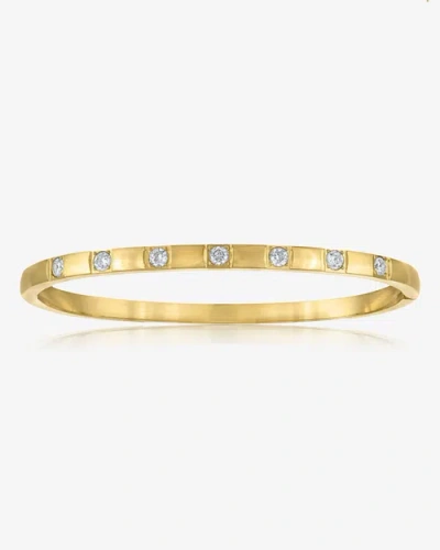 Ben Oni Polished Cubic Zirconia Bangle Bracelet In Pattern