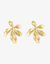 Ben Oni Polished Flower Petal Earrings In Gold