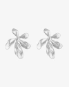 Ben Oni Polished Flower Petal Earrings In Silver