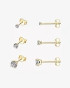 Ben Oni Set Of 3 Cz Stud Earrings